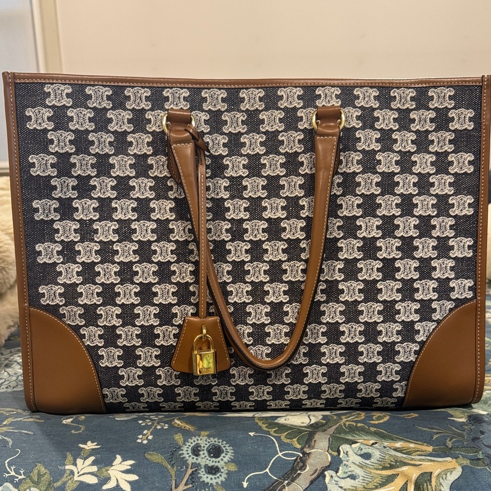 Celine canvas tote bag